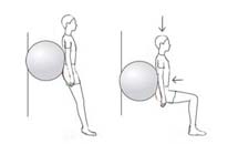 Wall squat with exercise ball