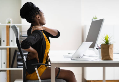 Back pain while sitting at desk